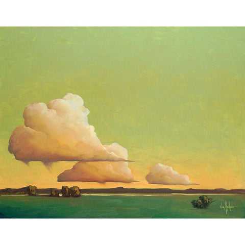 The Soft Glow of Song White Modern Wood Framed Art Print by Hawkins, William