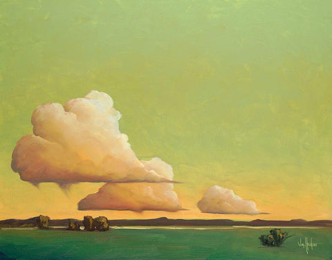 The Soft Glow of Song Black Ornate Wood Framed Art Print with Double Matting by Hawkins, William