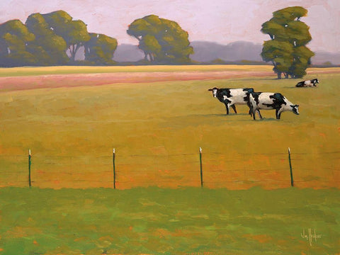 Black and White Among the Green and Gold White Modern Wood Framed Art Print with Double Matting by Hawkins, William