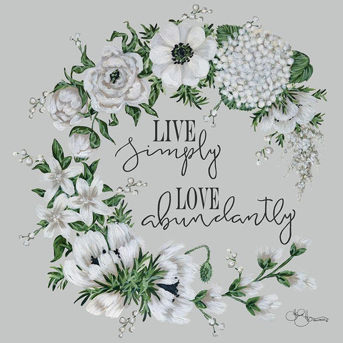 Live Simply Black Modern Wood Framed Art Print by Hollihocks Art