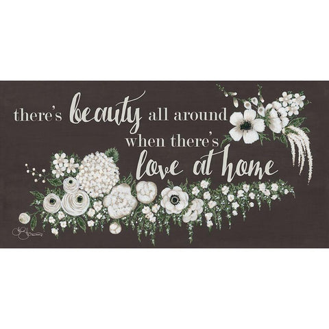 Love At Home Black Modern Wood Framed Art Print with Double Matting by Hollihocks Art