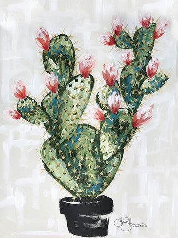 Cactus Black Ornate Wood Framed Art Print with Double Matting by Hollihocks Art