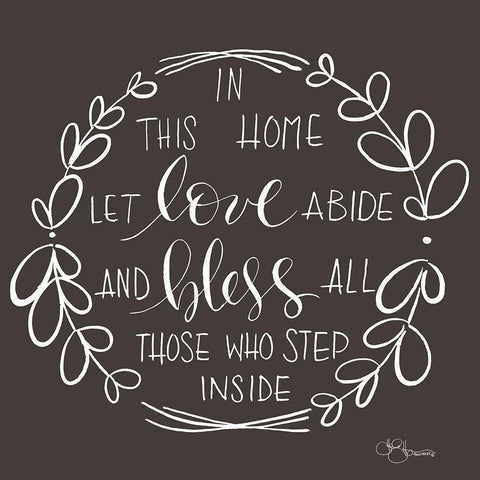 In This Home Black Modern Wood Framed Art Print with Double Matting by Hollihocks Art