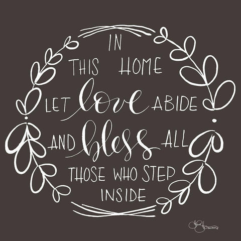 In This Home Black Ornate Wood Framed Art Print with Double Matting by Hollihocks Art