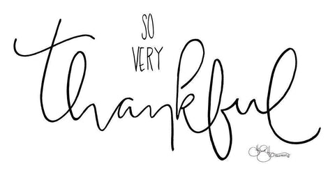 So Very Thankful White Modern Wood Framed Art Print with Double Matting by Hollihocks Art