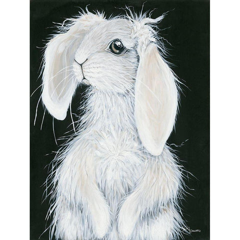 Bunny Black Modern Wood Framed Art Print by Hollihocks Art