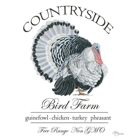 Bird Farm Black Modern Wood Framed Art Print by Holllihocks Art