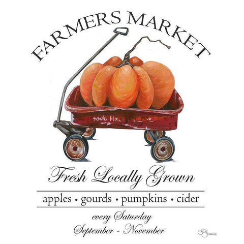 Farmers Market Sign Black Modern Wood Framed Art Print by Holllihocks Art