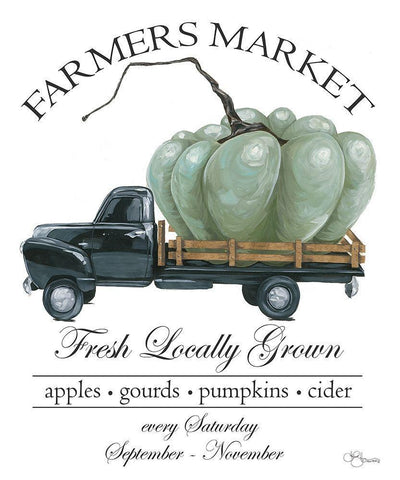 Farmers Market Truck Black Ornate Wood Framed Art Print with Double Matting by Hollihocks Art