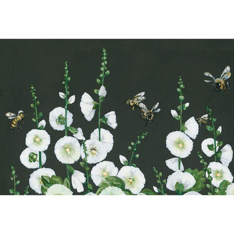 Bees Gold Ornate Wood Framed Art Print with Double Matting by Holllihocks Art