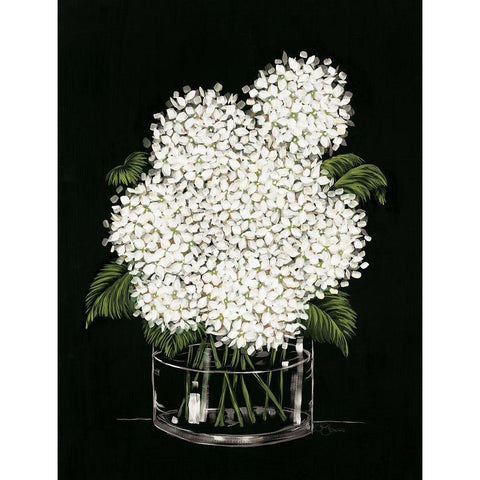 Hydrangea in Vase    Black Modern Wood Framed Art Print by Hollihocks Art