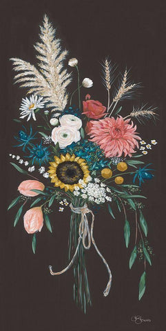 Wildflowers I White Modern Wood Framed Art Print with Double Matting by Hollihocks Art