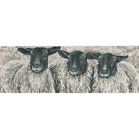 Three Sheep   White Modern Wood Framed Art Print by Hollihocks Art