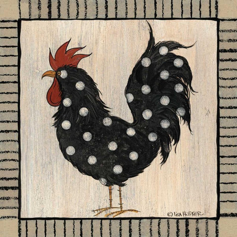 Chicken Pox II White Modern Wood Framed Art Print by Hilliker, Lisa