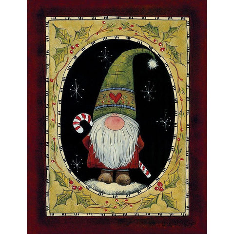 Gnome Sweet Gnome Black Modern Wood Framed Art Print with Double Matting by Hilliker, Lisa