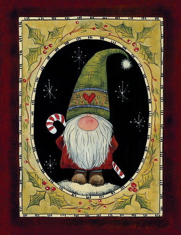 Gnome Sweet Gnome Black Ornate Wood Framed Art Print with Double Matting by Hilliker, Lisa