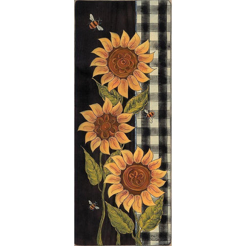 Farmhouse Sunflowers I White Modern Wood Framed Art Print by Hilliker, Lisa