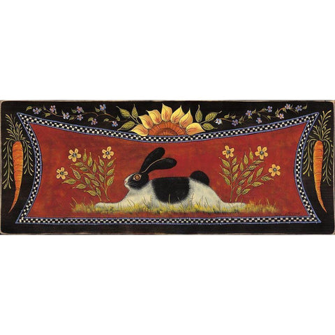 Sunny Bunny II Gold Ornate Wood Framed Art Print with Double Matting by Hilliker, Lisa