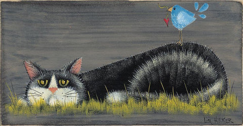 Love You White Modern Wood Framed Art Print with Double Matting by Hilliker, Lisa