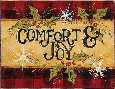 Comfort And Joy Time White Modern Wood Framed Art Print with Double Matting by Hilliker, Lisa