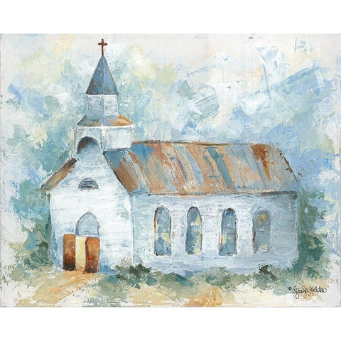 Near the Cross White Modern Wood Framed Art Print by Holden, Jennifer