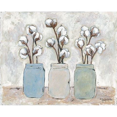 Cotton Cottage Black Modern Wood Framed Art Print by Holden, Jennifer