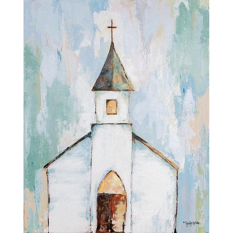 Near the Cross White Modern Wood Framed Art Print by Holden, Jennifer