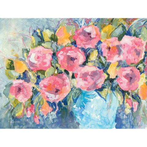 Cheerful Bouquet White Modern Wood Framed Art Print by Holden, Jennifer