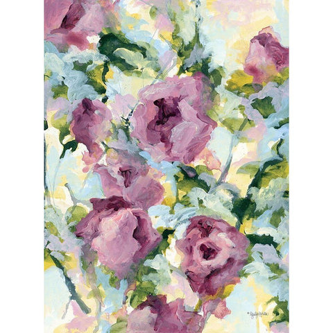 Abstract Floral Black Modern Wood Framed Art Print with Double Matting by Holden, Jennifer