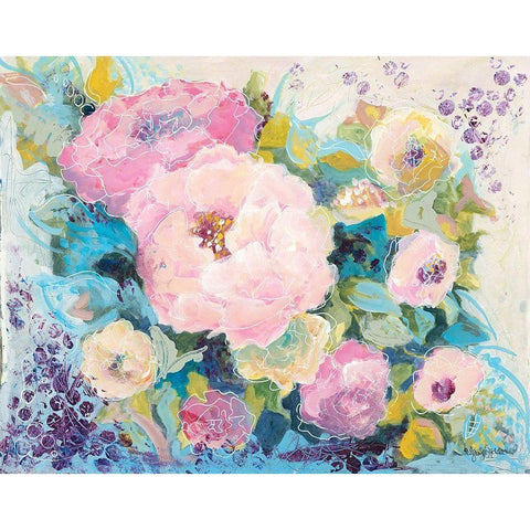 Fresh Florals Black Modern Wood Framed Art Print by Holden, Jennifer