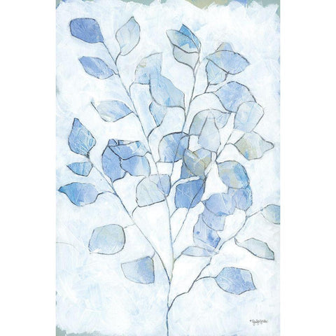 Cool Eucalyptus   Black Modern Wood Framed Art Print with Double Matting by Holden, Jennifer