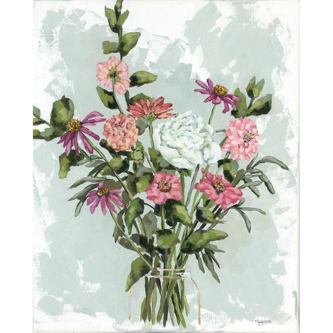 Flower Garden Bouquet White Modern Wood Framed Art Print by Holden, Jennifer