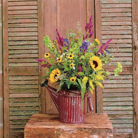 Gardeners Bouquet Black Modern Wood Framed Art Print with Double Matting by Hoover, Irvin