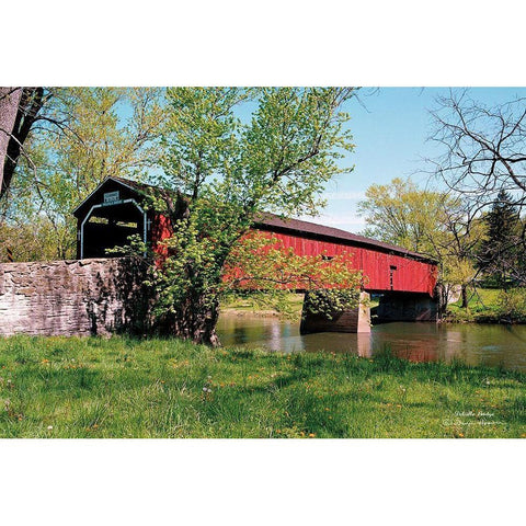 Delville Bridge Black Modern Wood Framed Art Print with Double Matting by Hoover, Irvin