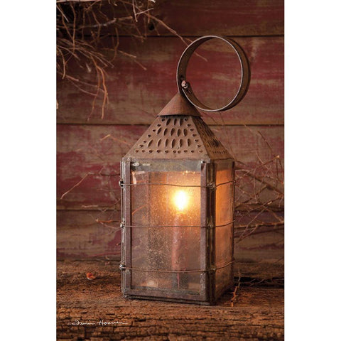 Innkeepers Lantern White Modern Wood Framed Art Print by Hoover, Irvin