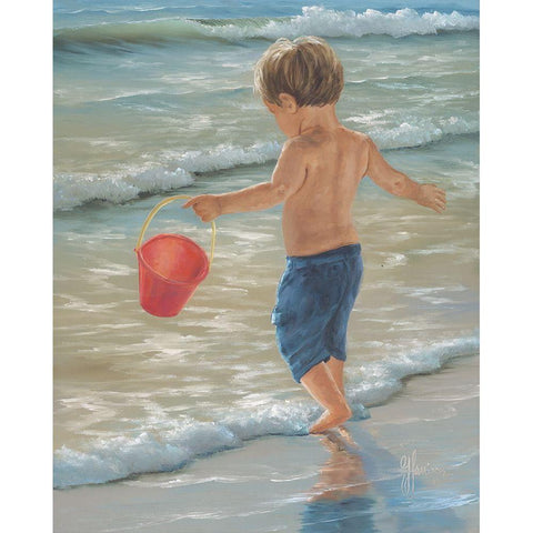 Water Play II White Modern Wood Framed Art Print by Janisse, Georgia