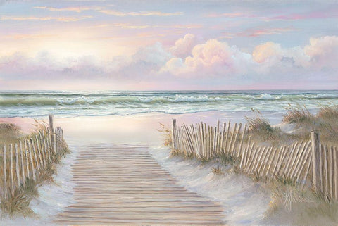Sunrise Walk Black Ornate Wood Framed Art Print with Double Matting by Janisse, Georgia