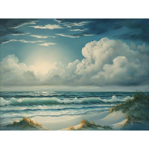 Moon Glow  Gold Ornate Wood Framed Art Print with Double Matting by Janisse, Georgia