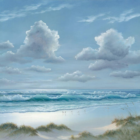 Shoreline II Black Ornate Wood Framed Art Print with Double Matting by Janisse, Georgia