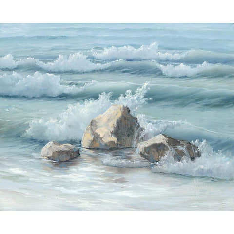 Steadfast in the Waves Gold Ornate Wood Framed Art Print with Double Matting by Janisse, Georgia