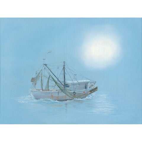 Misty Morning Black Modern Wood Framed Art Print by Janisse, Georgia