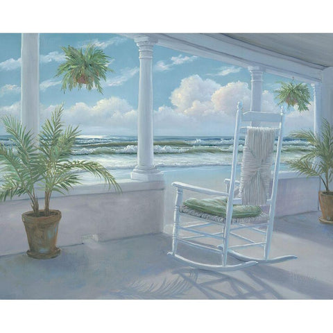 Coastal Porch I Black Modern Wood Framed Art Print by Janisse, Georgia