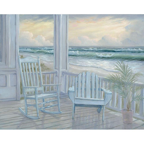 Coastal Porch II Gold Ornate Wood Framed Art Print with Double Matting by Janisse, Georgia