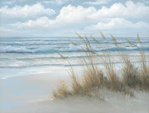 Sea Oats Black Ornate Wood Framed Art Print with Double Matting by Janisse, Georgia