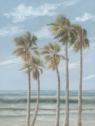 Wind in the Palms White Modern Wood Framed Art Print with Double Matting by Janisse, Georgia