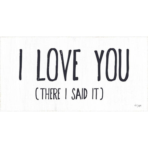 I Love You Black Modern Wood Framed Art Print with Double Matting by Jaxn Blvd.