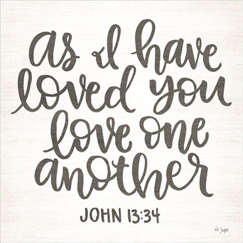 Love One Another White Modern Wood Framed Art Print with Double Matting by Jaxn Blvd.