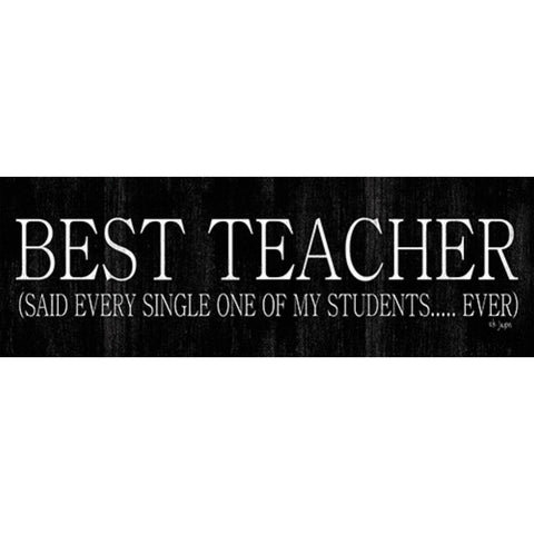 Best Teacher White Modern Wood Framed Art Print by Jaxn Blvd.