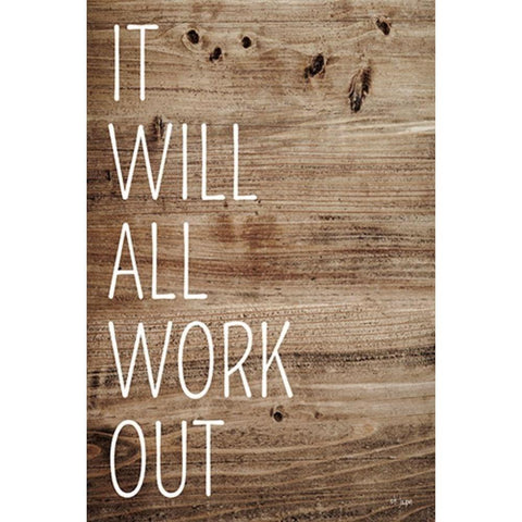 It Will All Work Out Gold Ornate Wood Framed Art Print with Double Matting by Jaxn Blvd.