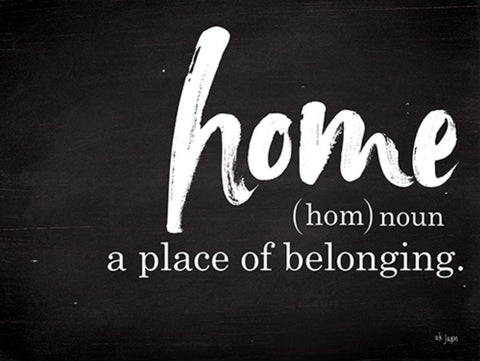 Home - A Place of Belonging Black Ornate Wood Framed Art Print with Double Matting by Jaxn Blvd.